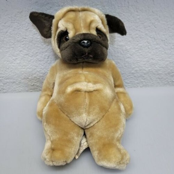Other - Bestever Toy Pug Dog Plush Lounging  Bulldog Puppy Laying Stuffed Animal Vintage